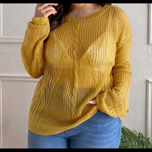 SHEER SWEATER IN GOLDEN YELLOW